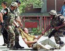 Protester arrested