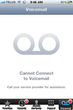 iPhone voice mail error