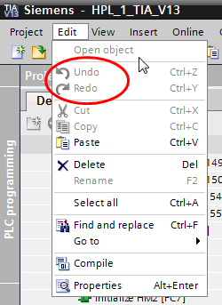 No undo in STL